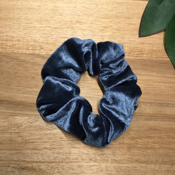 4/$20 New Velvet Hair Scrunchy - Midnight Blue